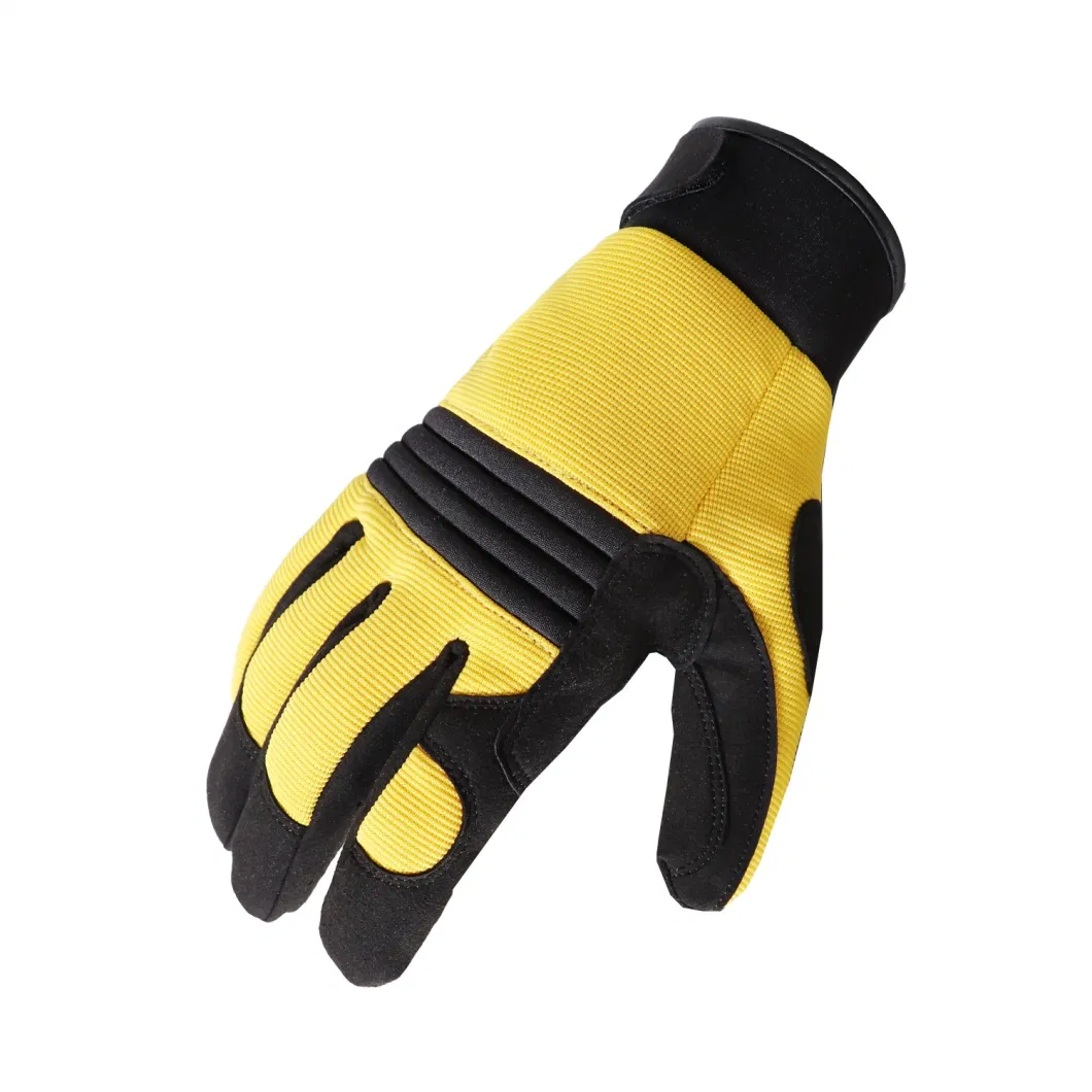 Wear Resistant Leather Touch Screen Multi-Purpose Impact Mechanic Safety Working Gloves Garden Driving Shock Proof