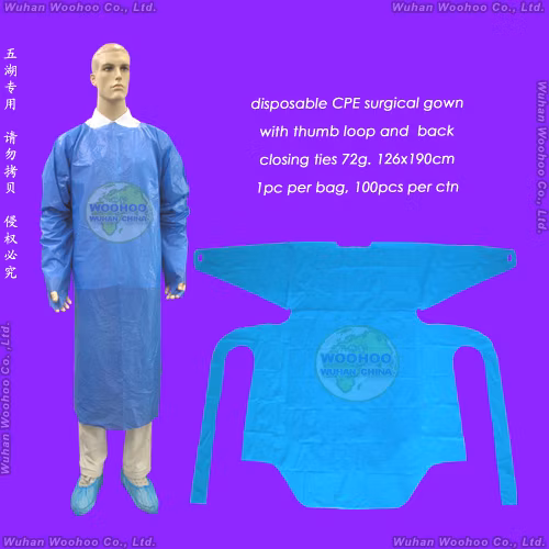 CPE 隔離ガウン 外科用使い捨て防水隔離 CPE ガウン