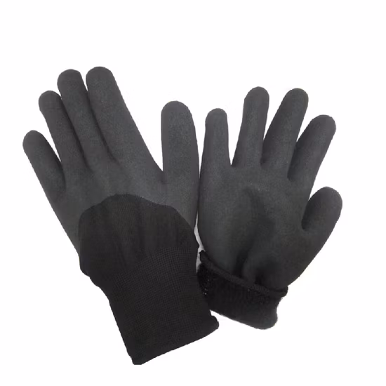 断熱コーティングされたサンディニトリルソフト冬用作業手袋